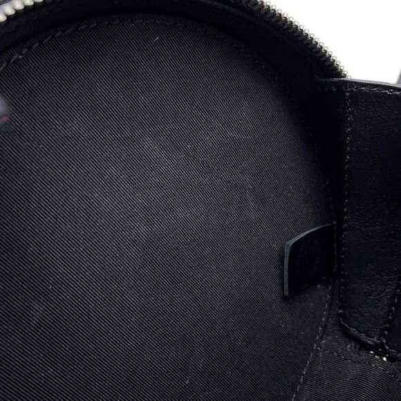 CHANEL Double Chain Round Shoulder Bag Patent Leather Black - Picture 12 of 15